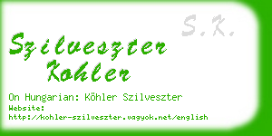 szilveszter kohler business card
